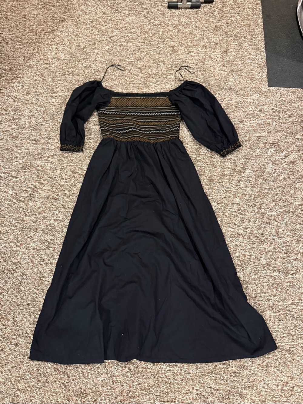 Old Navy Black Off-Shoulder Maxi Dress with Smocked Accent